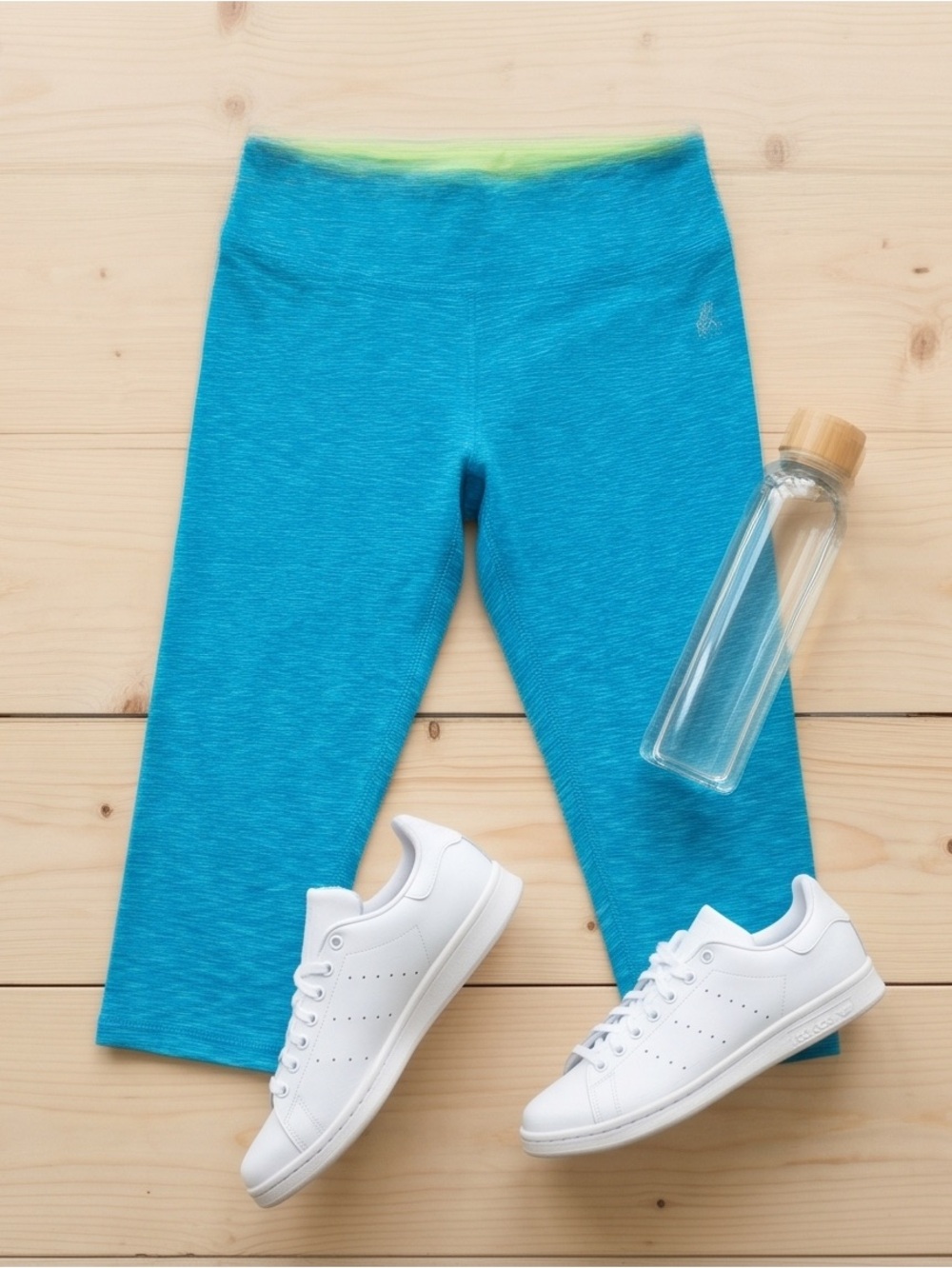 RBX Active Blue Space Dye Capri Leggings Women’s Size L High Rise Yoga Pants